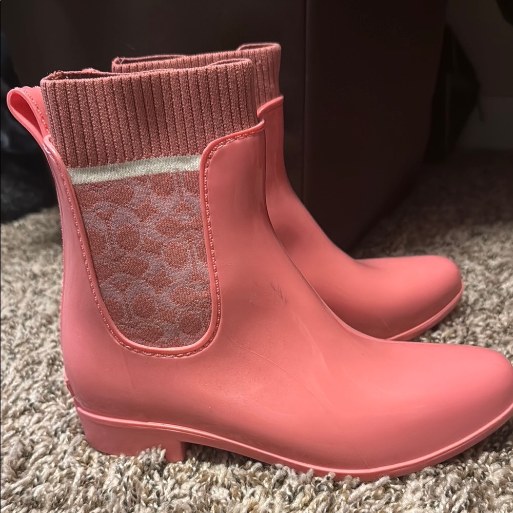 Women's Pink COACH Rainboots